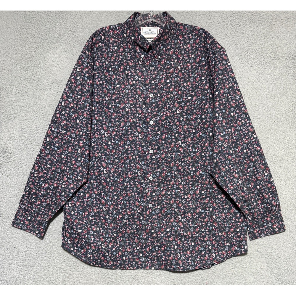 Brooks Brothers Thomas Mason Luxury Shirt Collection Floral Mens XL Madison Fit - Picture 2 of 8